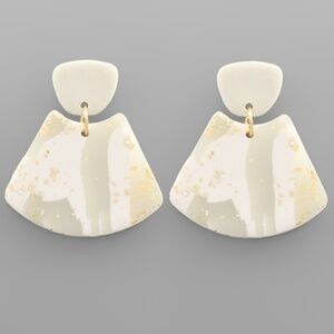 Clay Marble Trapezoid Earrings